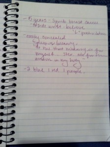 Fieldnotes while talking with Kim, page 2